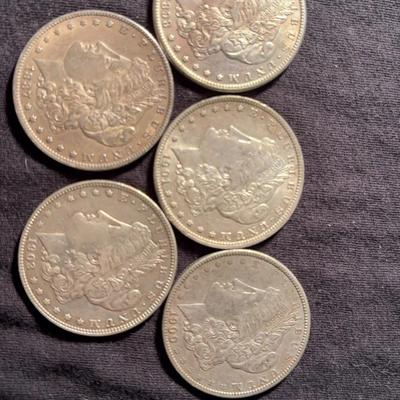 Morgan Silver Dollar Lot Of 5 (AU) (UNC)