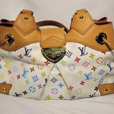 Louis Vuitton Monogram Coated Canvas Ursula Bag Multicolor White