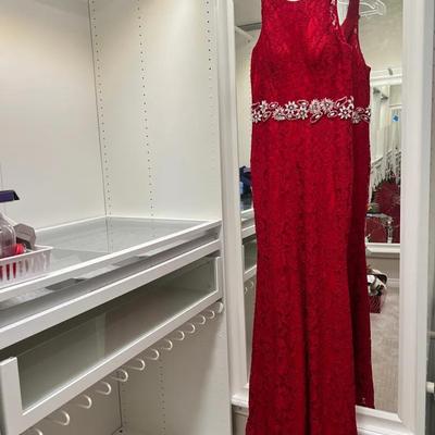 Red Cindy USA Lace Evening Gown 
