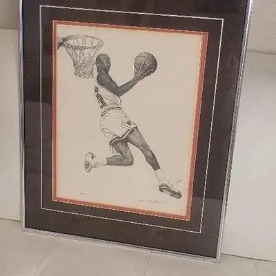 Michael Jordan Pencil Print With Certificate  Of Authenticity