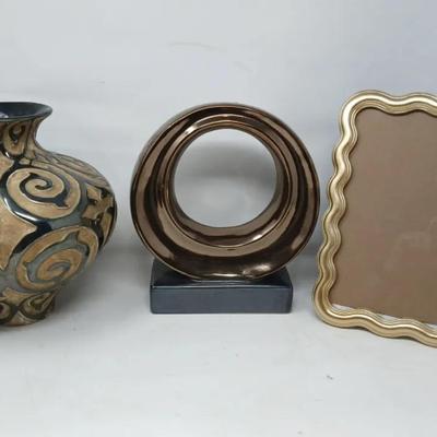 Goldtone Vase And More
