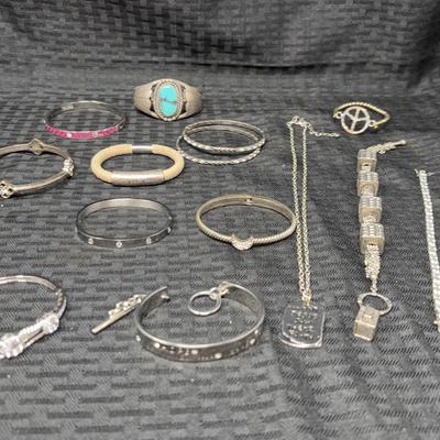 Silver Tone Bracelets And More