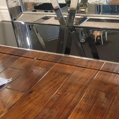 Glass And Metal Entry Table