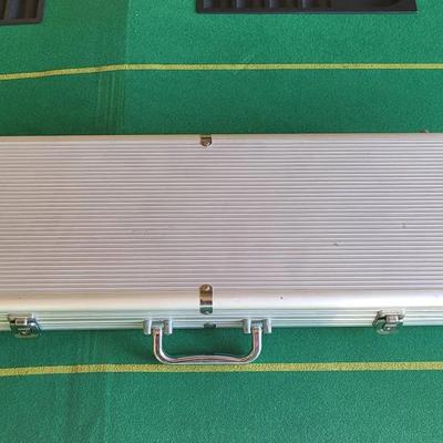 Foldable Poker Table With Full Case Of Poker Chips