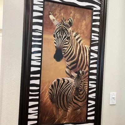Framed Zebras Print