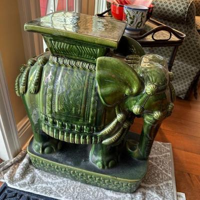 Large Emerald Green Elephant Plant Stand (circa 60's)