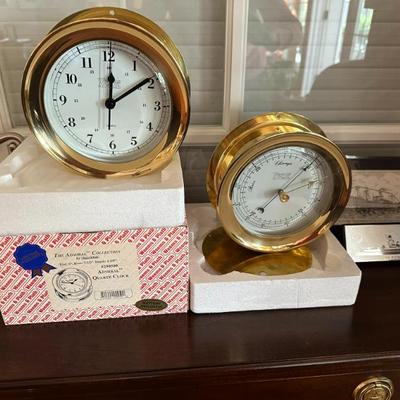 Weems & Plath Admiral Barometer and Atlantis Quartz Clock