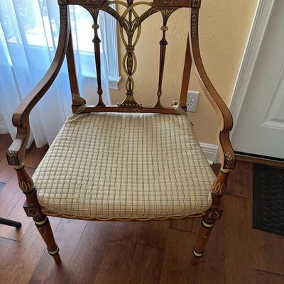 Adams Satinwood Cane Seat Chair