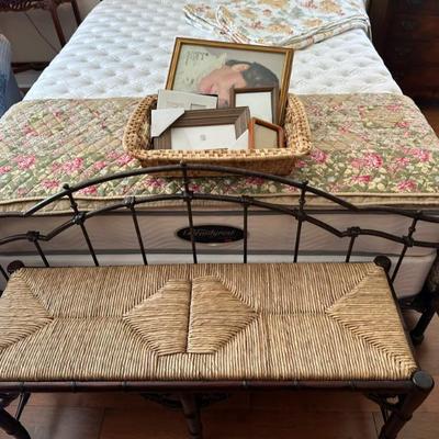 Furniture Classics Rush Seat/Metal Bench