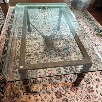 Glass Top/Metal Base Cocktail Table