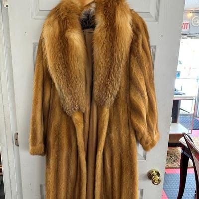 Sale Photo Thumbnail #2: Full length red fox fur coat