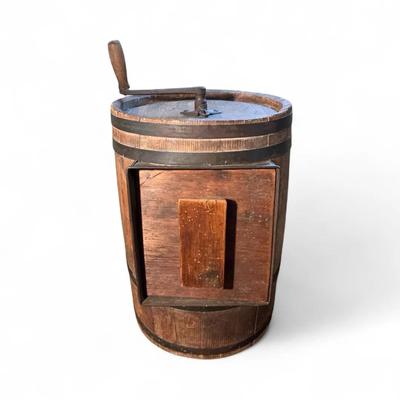 Antique Wood Barrel Butter Churn