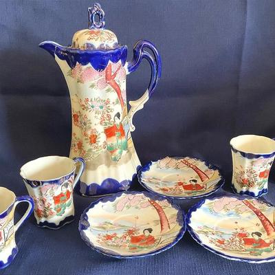 Vintage Japanese Kutani Geisha Hand Painted Set