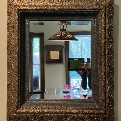 Ornate Gold Frame Wall Mirror 26"w x 30"h