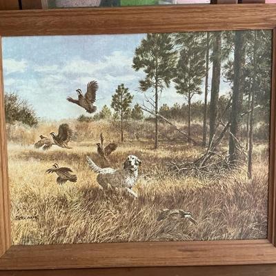Beecharn Bobwhite Quail Hunting Dog Painting 23" x 19"