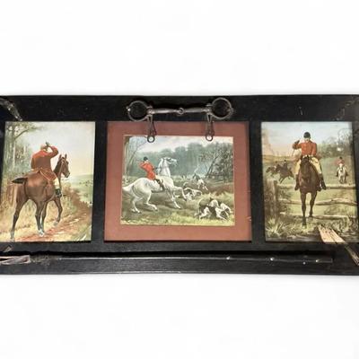 Antique English Fox Hunt Triptych Print (17 x 38)