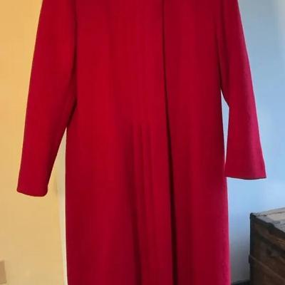 Vintage Braefair Red Wool Coat ILGWU Tag
