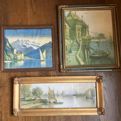 Antique Framed Boat Prints
