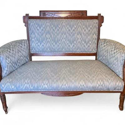 Eastlake Flame Stitch Settee