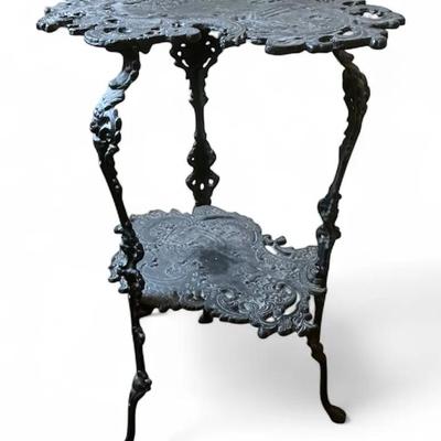 Antique Iron Plant Stand 27"h x 18"w x 13.75"d