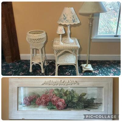 Shabby Chic Wicker Furniture, Lamps, & Wall Decor