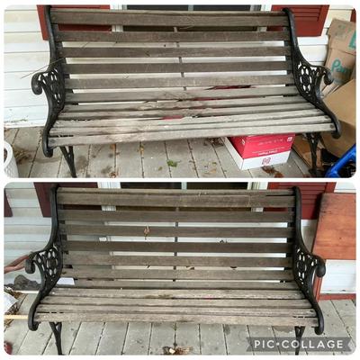 Wrought Iron & Wood Benches