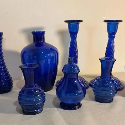 Blue And White Vases And Candle Sticks