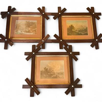 Criss-Cross Framed Scenic Prints (16 x 14 ea)