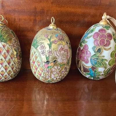 Cloisonne Egg Ornaments (3)
