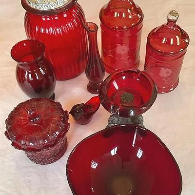 Vintage Ruby Red Fenton Glass And More