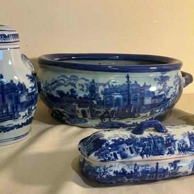 Blue And White Ironstone Flow Ware