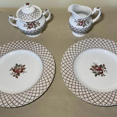J&G Meakin Classic White Plates, Sugar, Creamer