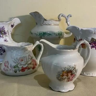 Small Scale Floral Glass Pitchers