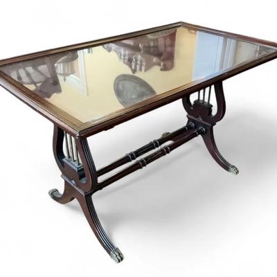 Lyre Harp Tray Top Accent Table