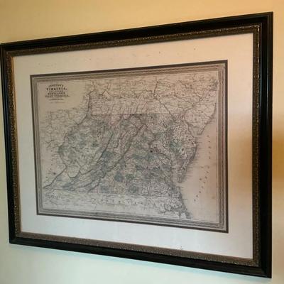 Johnson's Virginia, Delaware, Maryland, West Virginia, Framed Map Print