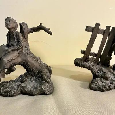 Bronze Boy And Girl Dreamer By Reverie 1977