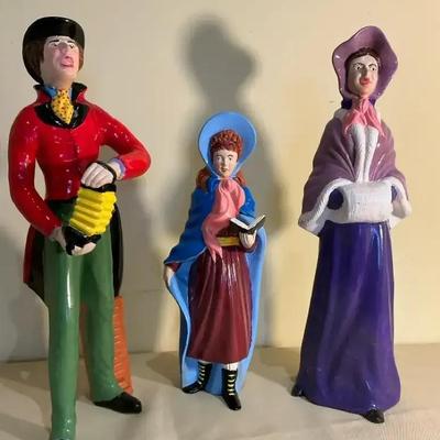Hand Painted Chalkware Carolers