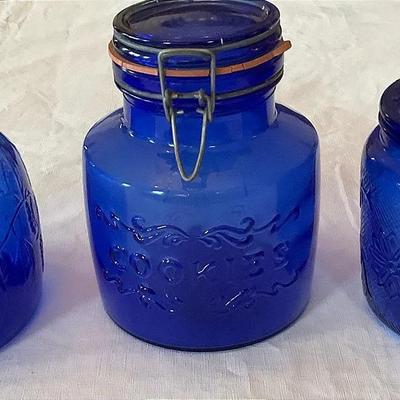 Blue Glass Jars Crownford Giftware, Italy, And More