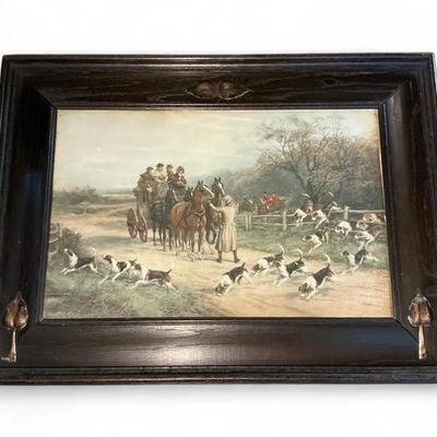 Antique English Fox Hunt Scene (26 x 19)