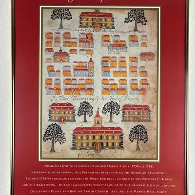 Vintage Framed William & Mary 300 Year Anniversary Póster (1993)
