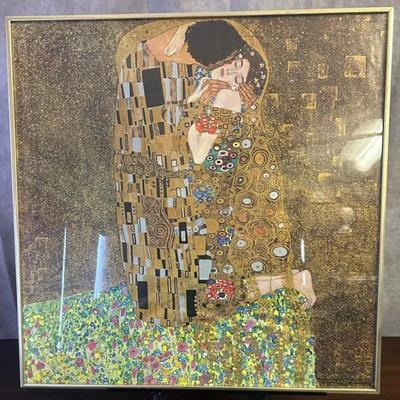 Gustav Klimt - The Kiss - Large Vintage Art Nouveau Framed Print