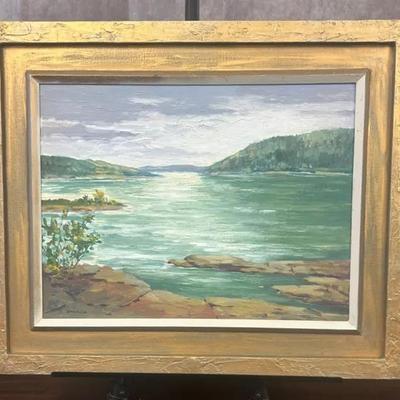 J. Alvin Storck - Devil's Lake - Vintage Signed Framed Lake Scene Original Painting on Board