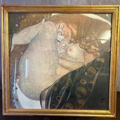 Gustav Klimt - Danaë - Large Vintage Giltwood-Framed Art Nouveau Print