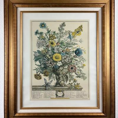 Robert Furber - 12 Months of Flowers November - Giltwood-Framed Print