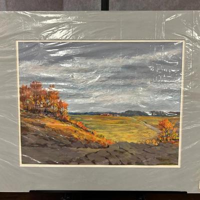 J. Alvin Storck - Hillside - Vintage Signed Modernist Landscape Original Painting on Board