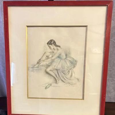 Gisbert Solar - Preparing Ballerina - Vintage Framed Print