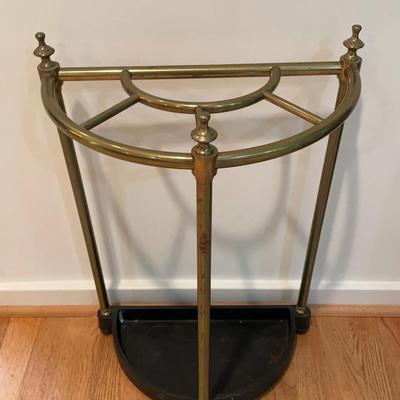 Brass Umbrella Stand With Cast Iron Base