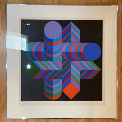 Signed & Numbered Framed Print "Makk-S" By Victor Vasarely