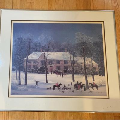 Framed Print "La Chase D Hiver" By Michel Delacroix