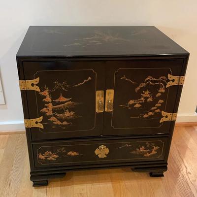 Black Lacquered Wood Cabinet 